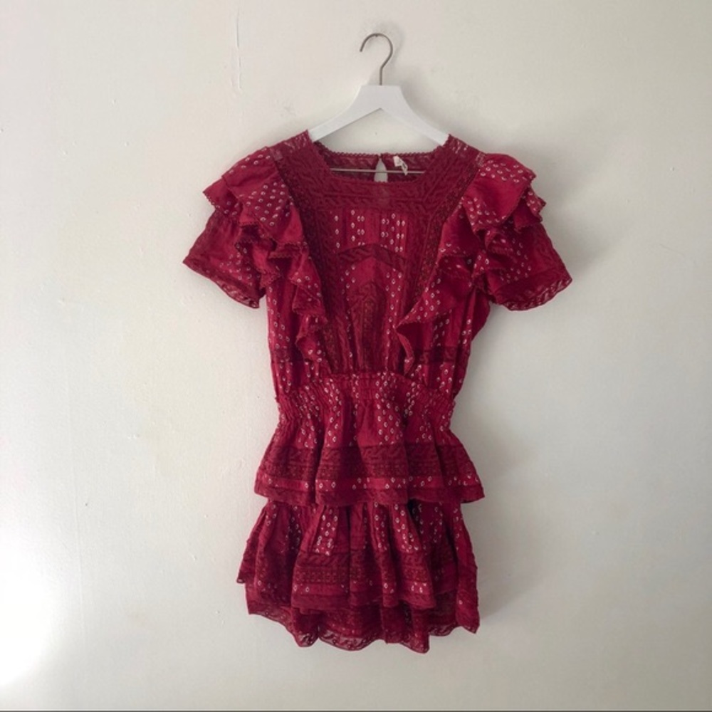 Love Shack Fancy burgundy/red dress size small